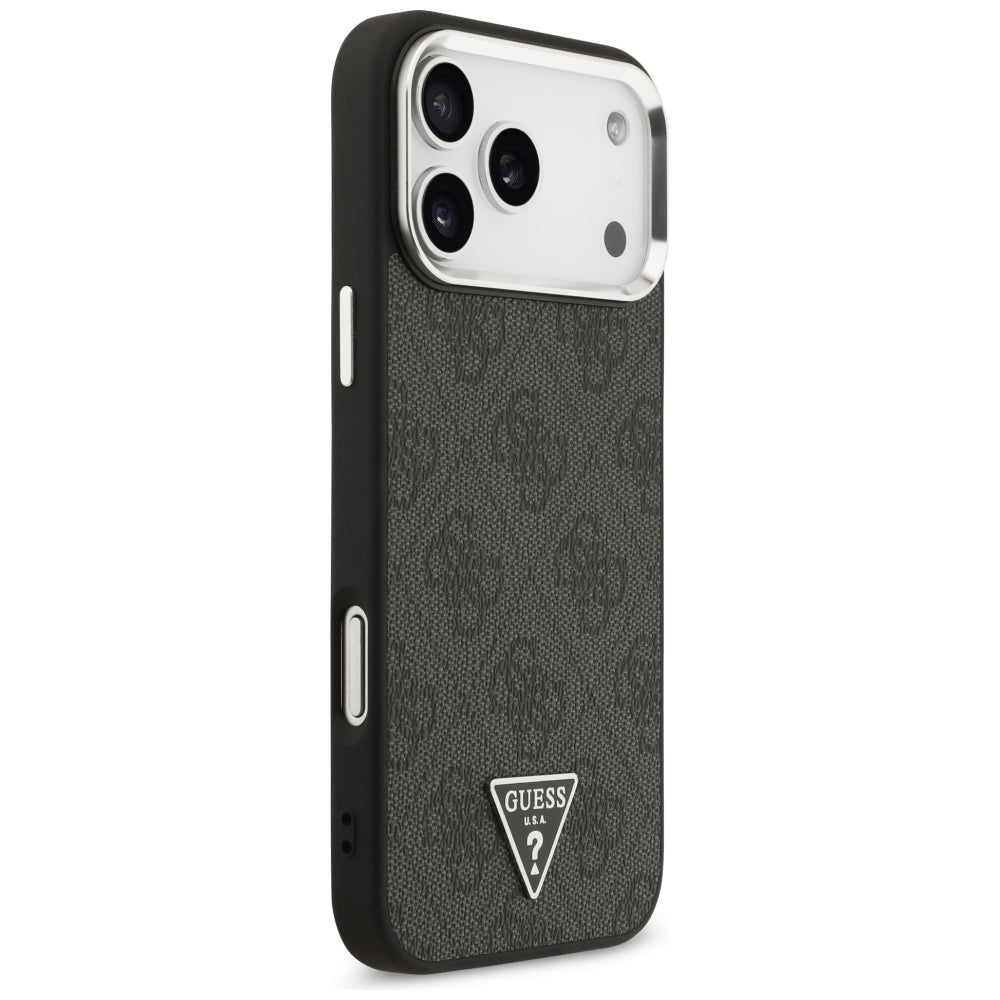 Husa MagSafe pentru Apple iPhone 18 Pro Max / 17 Pro Max, Guess, 4G Triangle Logo, Neagra