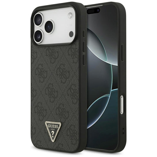 Husa MagSafe pentru Apple iPhone 18 Pro Max / 17 Pro Max, Guess, 4G Triangle Strass, Neagra