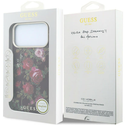 Husa MagSafe pentru Apple iPhone 18 Pro Max / 17 Pro Max, Guess, Blossom Roses Print, Visinie