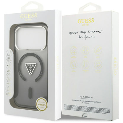 Husa MagSafe pentru Apple iPhone 18 Pro Max / 17 Pro Max, Guess, IML Gradient Triangle Logo, Neagra