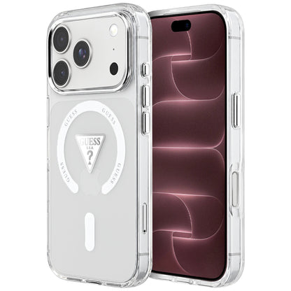 Husa MagSafe pentru Apple iPhone 18 Pro Max / 17 Pro Max, Guess, IML Gradient Triangle Logo, Transparenta