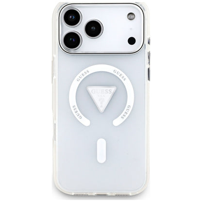 Husa MagSafe pentru Apple iPhone 18 Pro Max / 17 Pro Max, Guess, IML Gradient Triangle Logo, Transparenta
