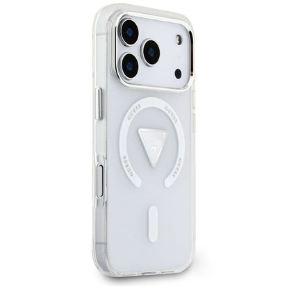 Husa MagSafe pentru Apple iPhone 18 Pro Max / 17 Pro Max, Guess, IML Gradient Triangle Logo, Transparenta