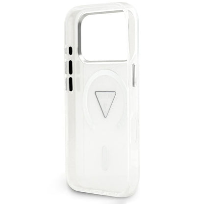 Husa MagSafe pentru Apple iPhone 18 Pro Max / 17 Pro Max, Guess, IML Gradient Triangle Logo, Transparenta