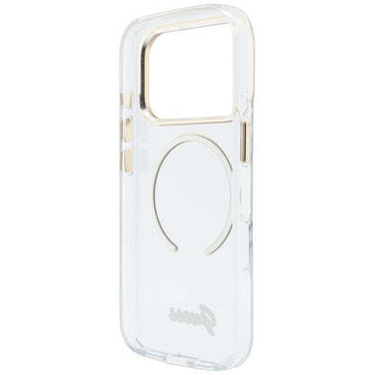 Husa MagSafe pentru Apple iPhone 18 Pro Max / 17 Pro Max, Guess, IML Script Metal, Transparenta