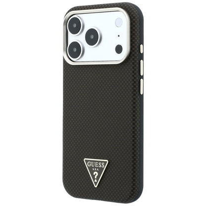 Husa MagSafe pentru Apple iPhone 18 Pro Max / 17 Pro Max, Guess, Kevlar Triangle Logo, Maro
