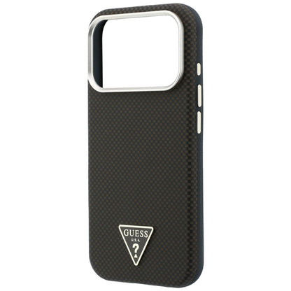 Husa MagSafe pentru Apple iPhone 18 Pro Max / 17 Pro Max, Guess, Kevlar Triangle Logo, Maro