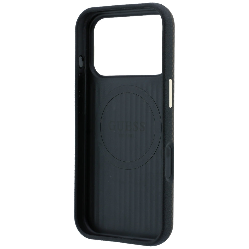 Husa MagSafe pentru Apple iPhone 18 Pro Max / 17 Pro Max, Guess, Kevlar Triangle Logo, Maro