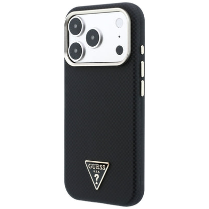 Husa MagSafe pentru Apple iPhone 18 Pro Max / 17 Pro Max, Guess, Kevlar Triangle Logo, Neagra