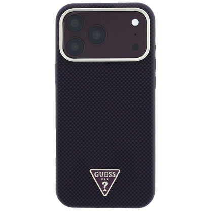 Husa MagSafe pentru Apple iPhone 18 Pro Max / 17 Pro Max, Guess, Kevlar Triangle Logo, Visinie