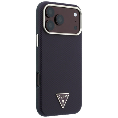 Husa MagSafe pentru Apple iPhone 18 Pro Max / 17 Pro Max, Guess, Kevlar Triangle Logo, Visinie