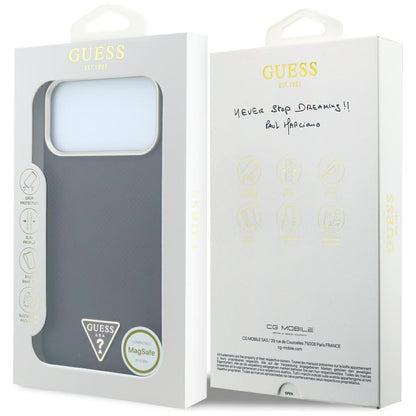 Husa MagSafe pentru Apple iPhone 18 Pro Max / 17 Pro Max, Guess, Kevlar Triangle Logo, Visinie