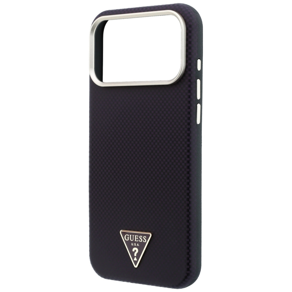 Husa MagSafe pentru Apple iPhone 18 Pro Max / 17 Pro Max, Guess, Kevlar Triangle Logo, Visinie