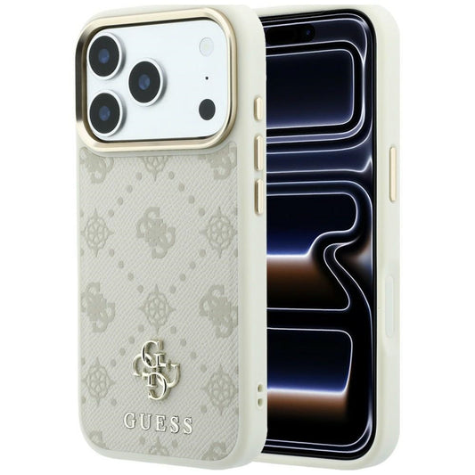 Husa MagSafe pentru Apple iPhone 18 Pro Max / 17 Pro Max, Guess, Peony 4G Small Logo, Bej