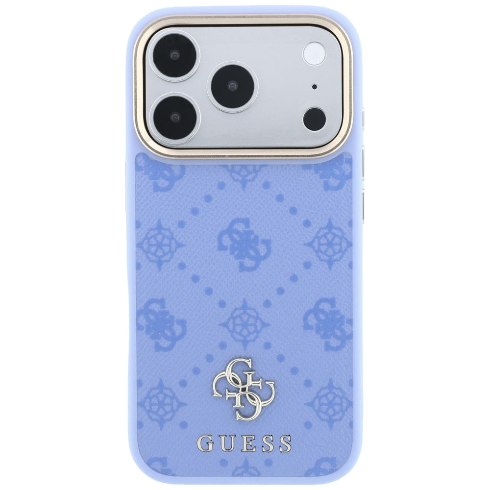 Husa MagSafe pentru Apple iPhone 18 Pro Max / 17 Pro Max, Guess, Peony 4G Small Logo, Bleu