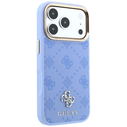 Husa MagSafe pentru Apple iPhone 18 Pro Max / 17 Pro Max, Guess, Peony 4G Small Logo, Bleu