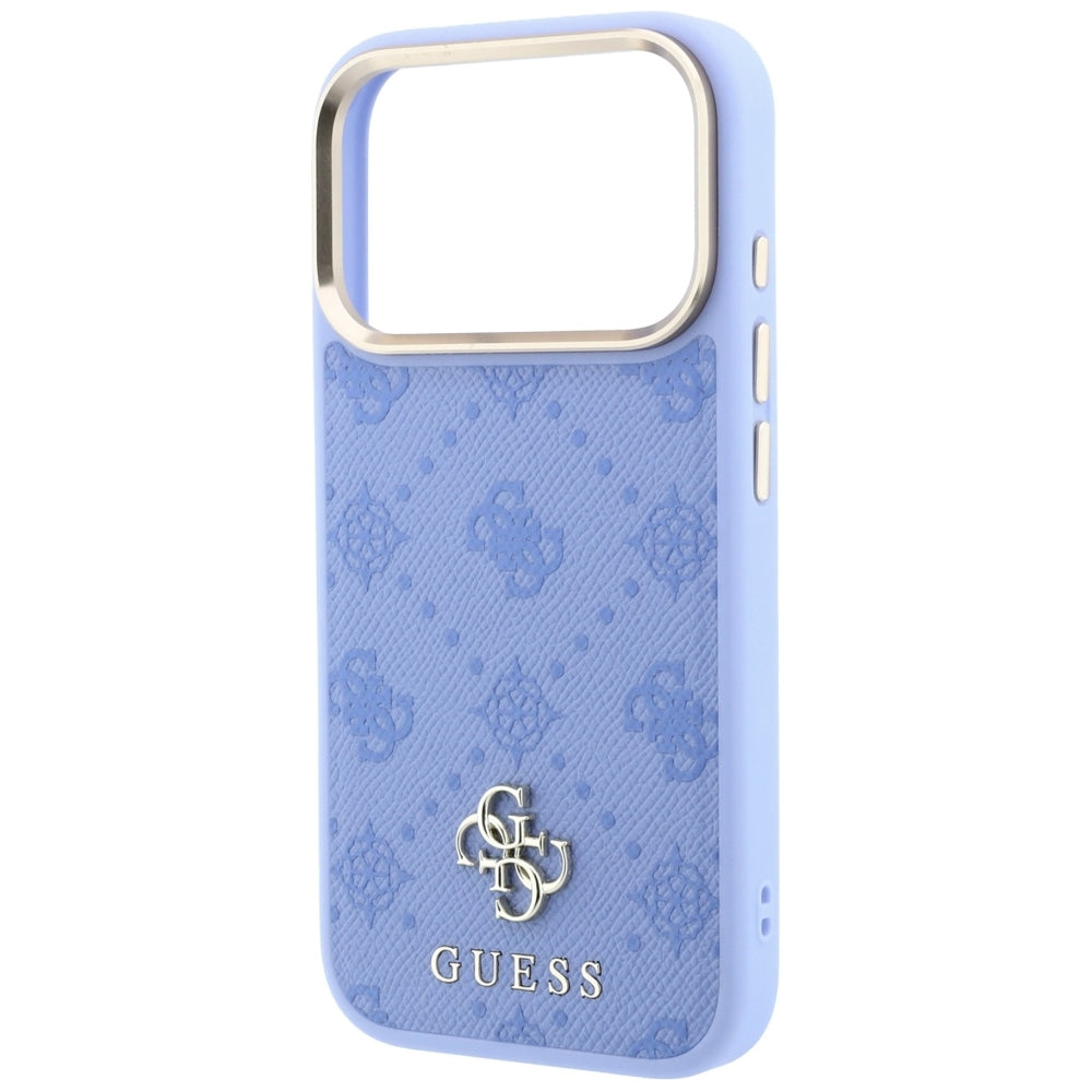 Husa MagSafe pentru Apple iPhone 18 Pro Max / 17 Pro Max, Guess, Peony 4G Small Logo, Bleu