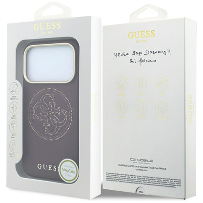 Husa MagSafe pentru Apple iPhone 18 Pro Max / 17 Pro Max, Guess, Perforated 4G, Visinie