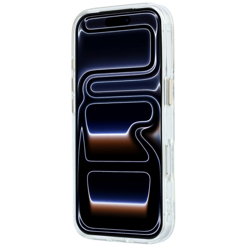 Husa MagSafe pentru Apple iPhone 18 Pro Max / 17 Pro Max, Guess, Ring Stand Script Metal Logo, Transparenta