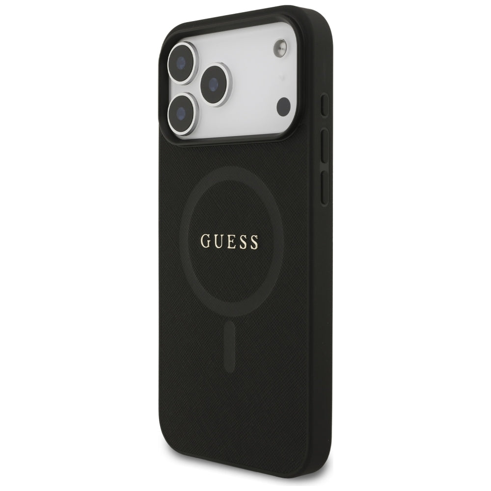 Husa MagSafe pentru Apple iPhone 18 Pro Max / 17 Pro Max, Guess, Saffiano, Neagra