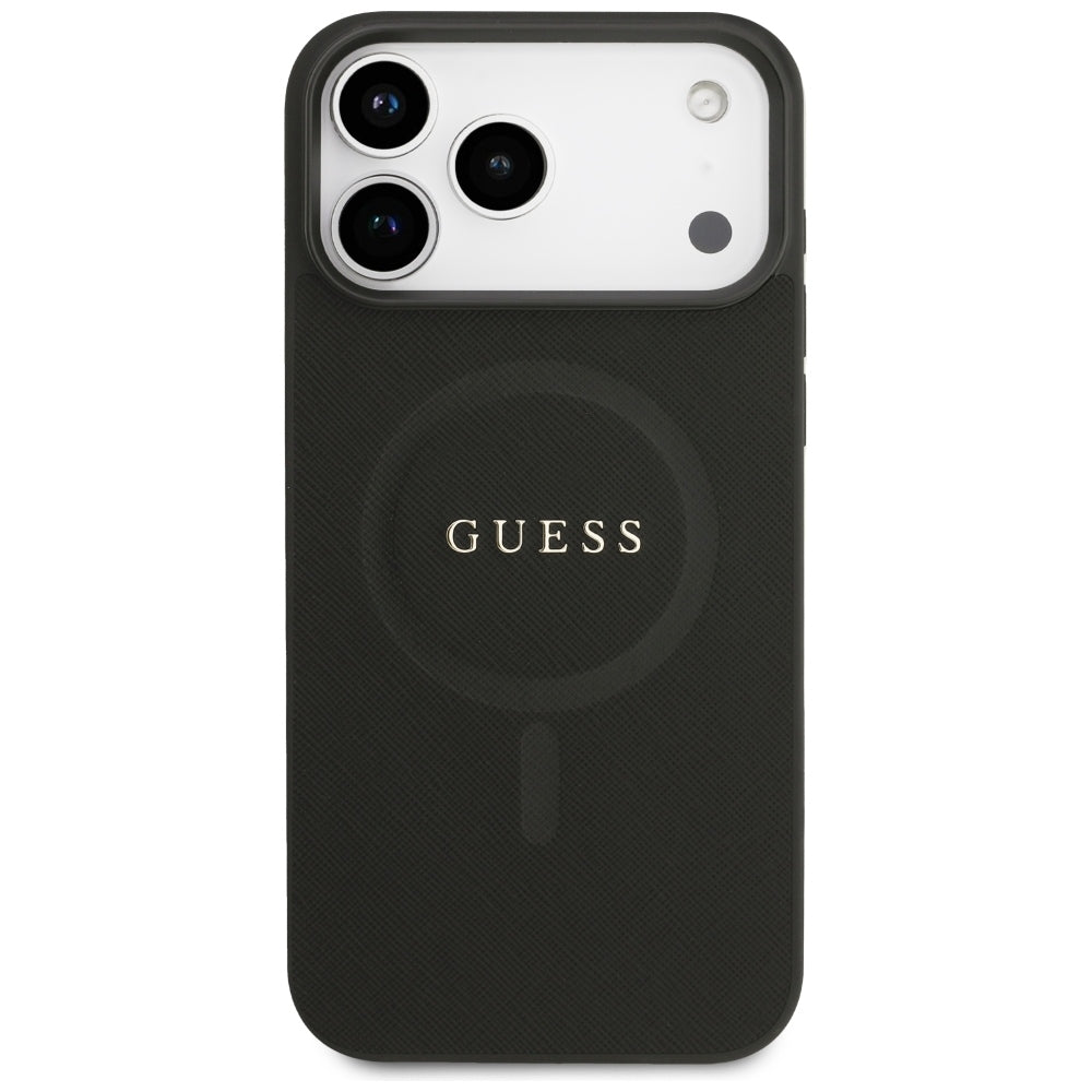 Husa MagSafe pentru Apple iPhone 18 Pro Max / 17 Pro Max, Guess, Saffiano, Neagra