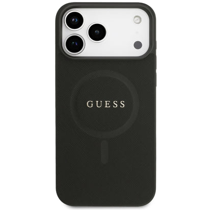 Husa MagSafe pentru Apple iPhone 18 Pro Max / 17 Pro Max, Guess, Saffiano, Neagra