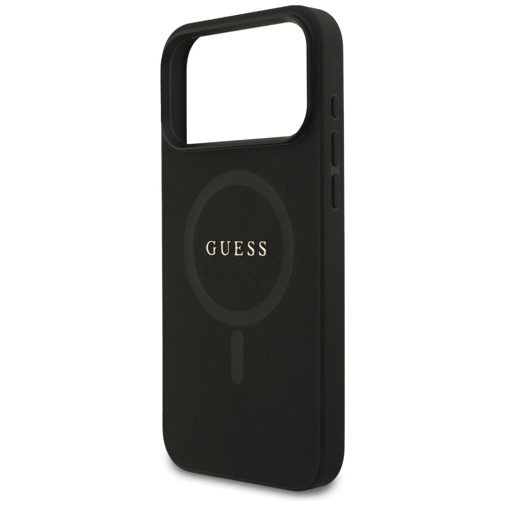 Husa MagSafe pentru Apple iPhone 18 Pro Max / 17 Pro Max, Guess, Saffiano, Neagra