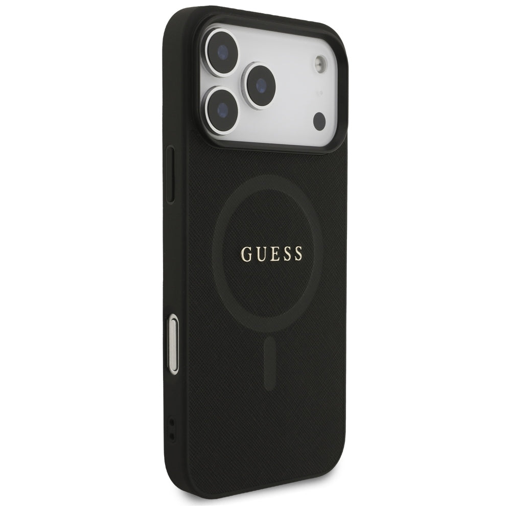 Husa MagSafe pentru Apple iPhone 18 Pro Max / 17 Pro Max, Guess, Saffiano, Neagra