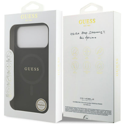 Husa MagSafe pentru Apple iPhone 18 Pro Max / 17 Pro Max, Guess, Saffiano, Neagra