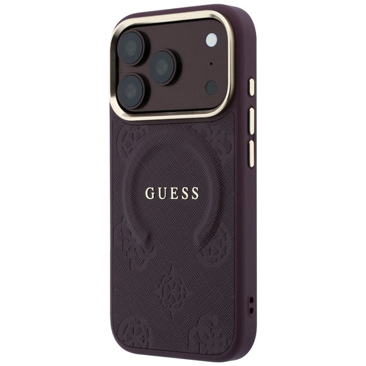 Husa MagSafe pentru Apple iPhone 18 Pro Max / 17 Pro Max, Guess, Saffiano Peony Ring, Visinie