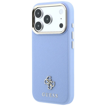 Husa MagSafe pentru Apple iPhone 18 Pro Max / 17 Pro Max, Guess, Saffiano Small 4G Classic, Bleu