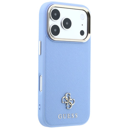 Husa MagSafe pentru Apple iPhone 18 Pro Max / 17 Pro Max, Guess, Saffiano Small 4G Classic, Bleu