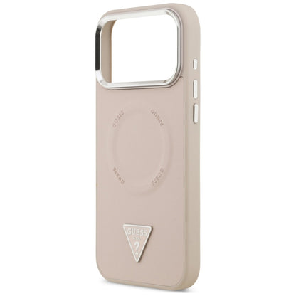 Husa MagSafe pentru Apple iPhone 18 Pro Max / 17 Pro Max, Guess, Triangle Logo, Roz