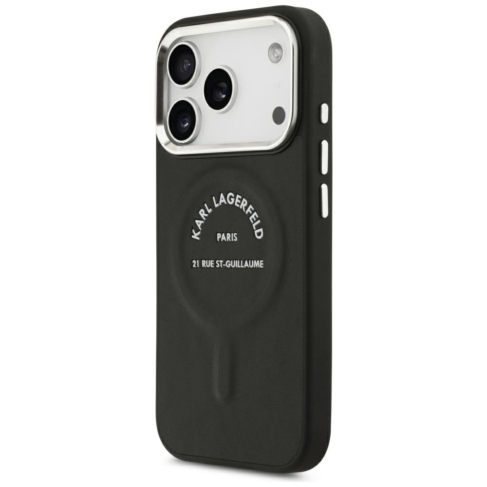 Husa MagSafe pentru Apple iPhone 18 Pro Max / 17 Pro Max, Karl Lagerfeld, EMB. Ring Karl RSG Logo, Neagra