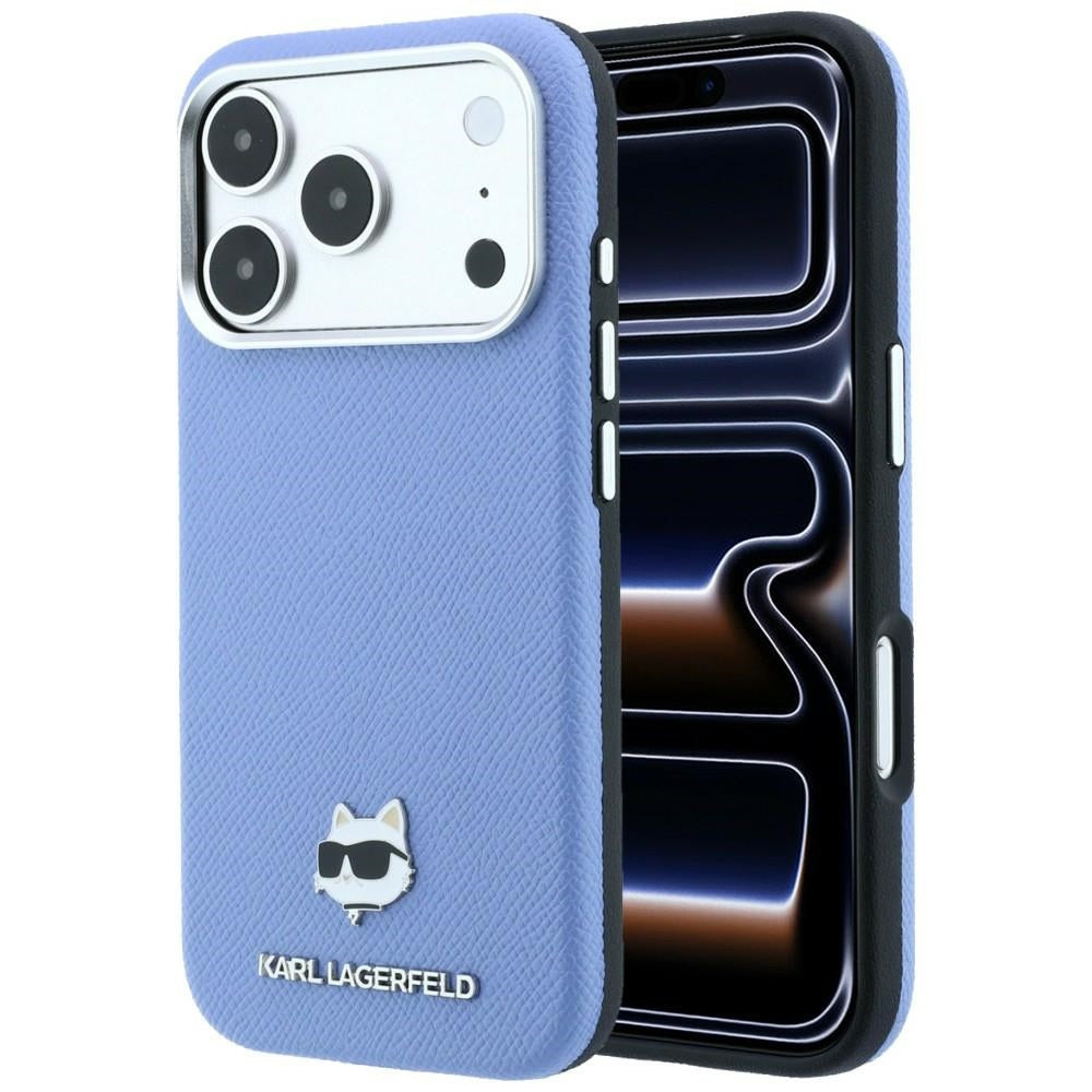 Husa MagSafe pentru Apple iPhone 18 Pro Max / 17 Pro Max, Karl Lagerfeld, Grained Choupette Head, Bleu