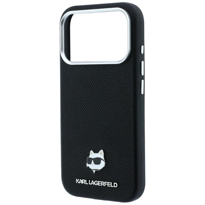 Husa MagSafe pentru Apple iPhone 18 Pro Max / 17 Pro Max, Karl Lagerfeld, Grained Choupette Head Metal, Neagra