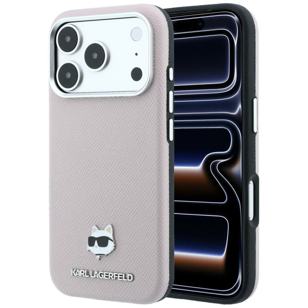 Husa MagSafe pentru Apple iPhone 18 Pro Max / 17 Pro Max, Karl Lagerfeld, Grained Choupette Head, Roz