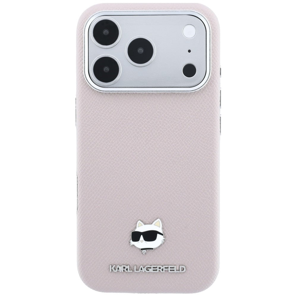 Husa MagSafe pentru Apple iPhone 18 Pro Max / 17 Pro Max, Karl Lagerfeld, Grained Choupette Head, Roz