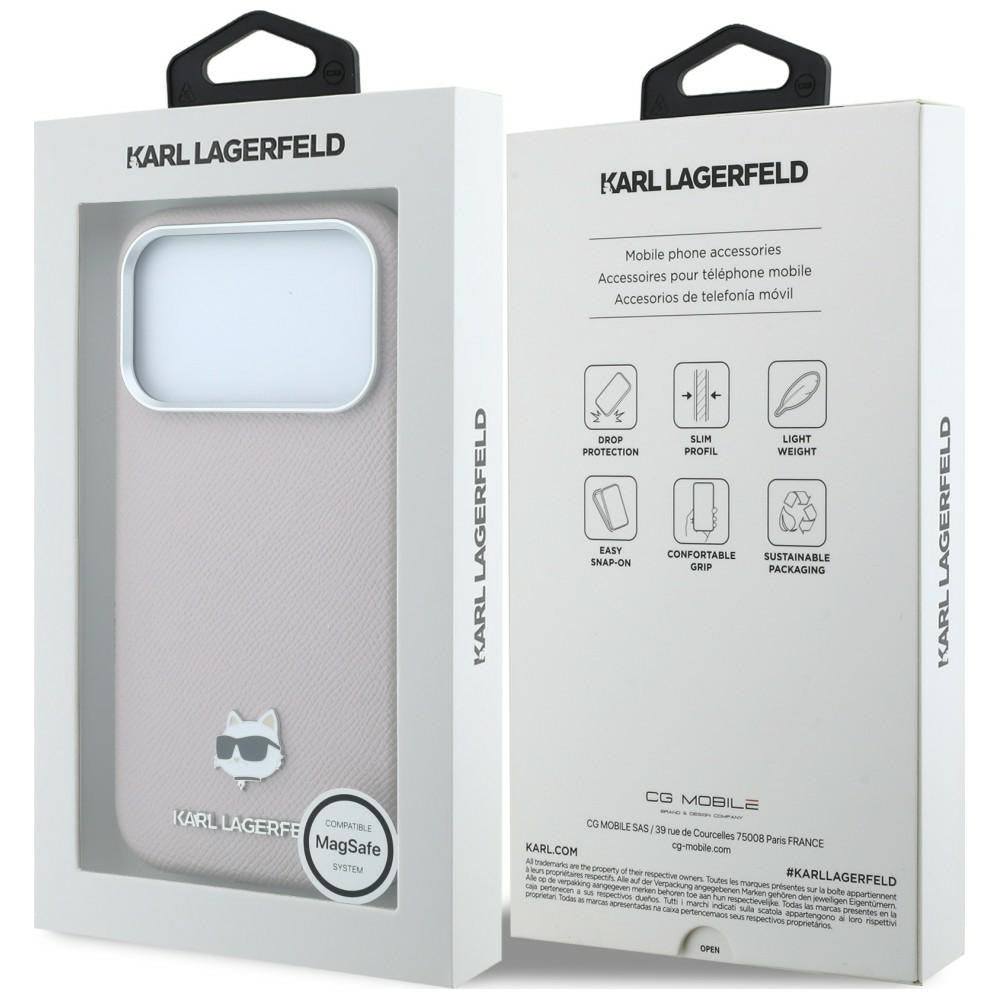 Husa MagSafe pentru Apple iPhone 18 Pro Max / 17 Pro Max, Karl Lagerfeld, Grained Choupette Head, Roz