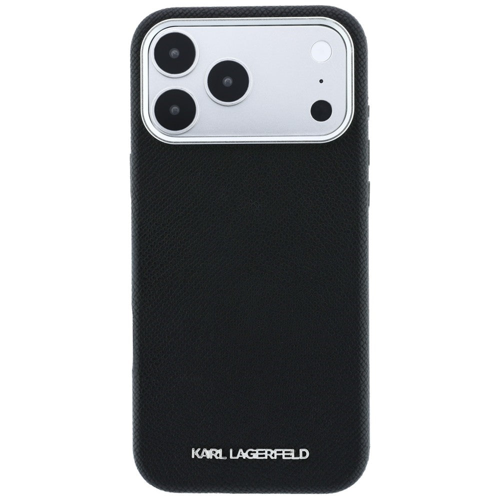 Husa MagSafe pentru Apple iPhone 18 Pro Max / 17 Pro Max, Karl Lagerfeld, Grained Elongated Logo, Neagra