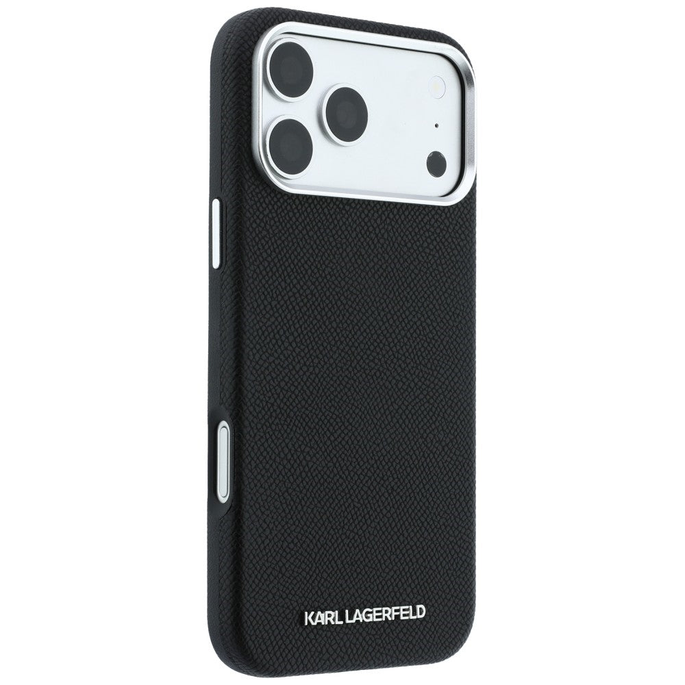 Husa MagSafe pentru Apple iPhone 18 Pro Max / 17 Pro Max, Karl Lagerfeld, Grained Elongated Logo, Neagra