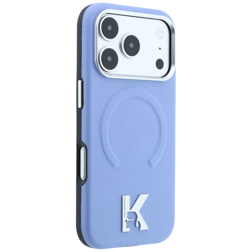 Husa MagSafe pentru Apple iPhone 18 Pro Max / 17 Pro Max, Karl Lagerfeld, Grained Embossed Ring , Bleu