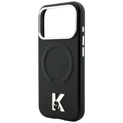 Husa MagSafe pentru Apple iPhone 18 Pro Max / 17 Pro Max, Karl Lagerfeld, Grained Embossed Ring , Neagra