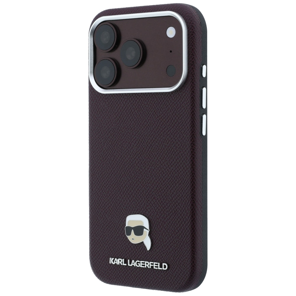Husa MagSafe pentru Apple iPhone 18 Pro Max / 17 Pro Max, Karl Lagerfeld, Grained Karl Head's Metal, Visinie