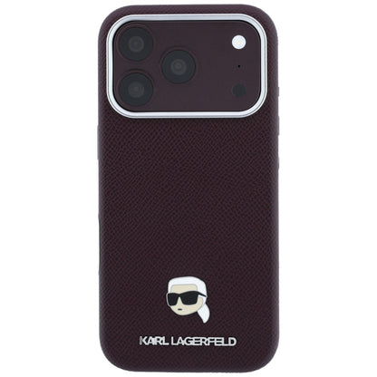 Husa MagSafe pentru Apple iPhone 18 Pro Max / 17 Pro Max, Karl Lagerfeld, Grained Karl Head's Metal, Visinie