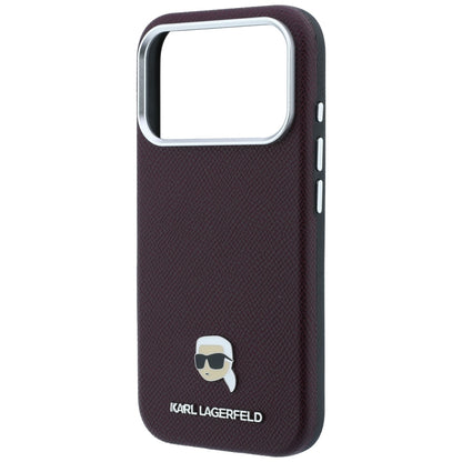 Husa MagSafe pentru Apple iPhone 18 Pro Max / 17 Pro Max, Karl Lagerfeld, Grained Karl Head's Metal, Visinie
