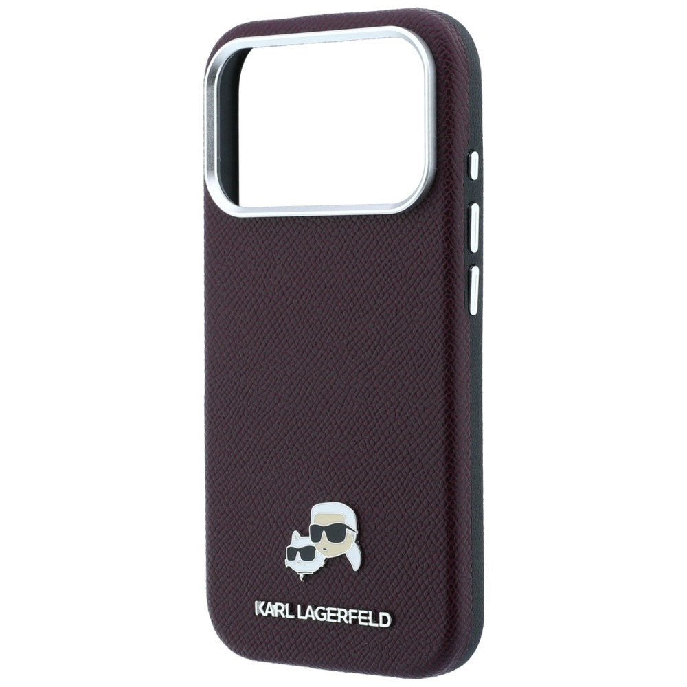 Husa MagSafe pentru Apple iPhone 18 Pro Max / 17 Pro Max, Karl Lagerfeld, Grained KC Heads, Visinie