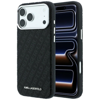 Husa MagSafe pentru Apple iPhone 18 Pro Max / 17 Pro Max, Karl Lagerfeld, Grained Metal Logo, Neagra