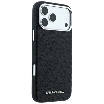 Husa MagSafe pentru Apple iPhone 18 Pro Max / 17 Pro Max, Karl Lagerfeld, Grained Metal Logo, Neagra