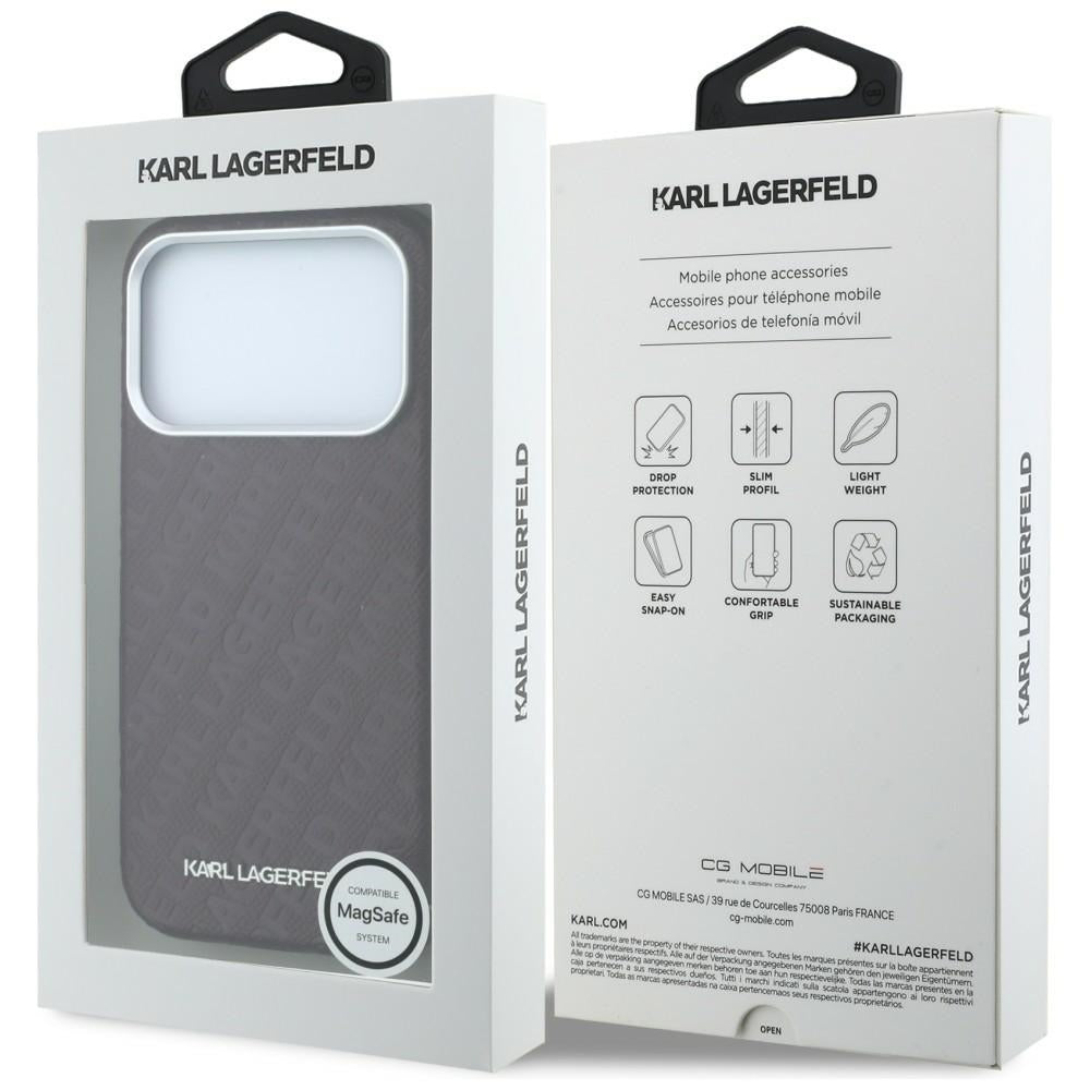 Husa MagSafe pentru Apple iPhone 18 Pro Max / 17 Pro Max, Karl Lagerfeld, Grained Metal Logo, Visinie